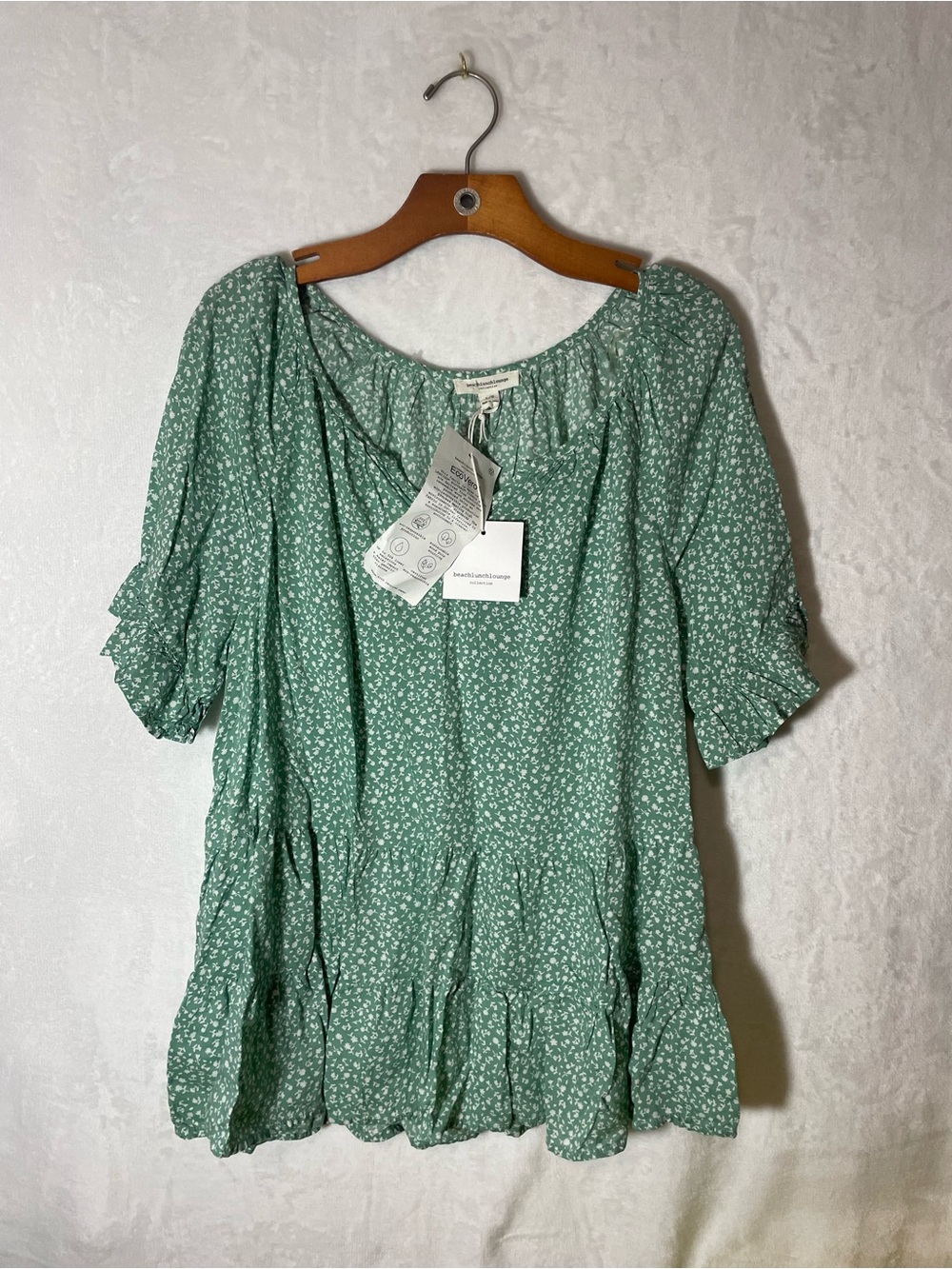 beachlunchlounge Green Floral Peasant Tunic
